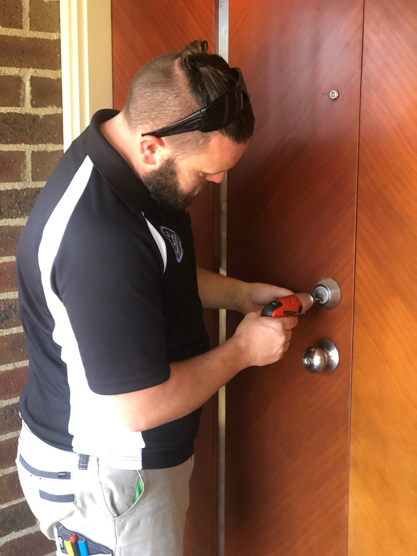 Emergency locksmith opening residential door in Ringwood Melbourne eastern suburbs